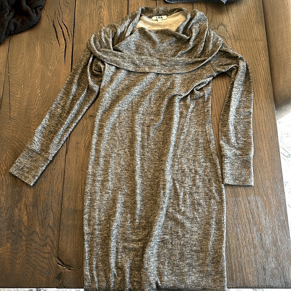 LNA sweater foldover dress